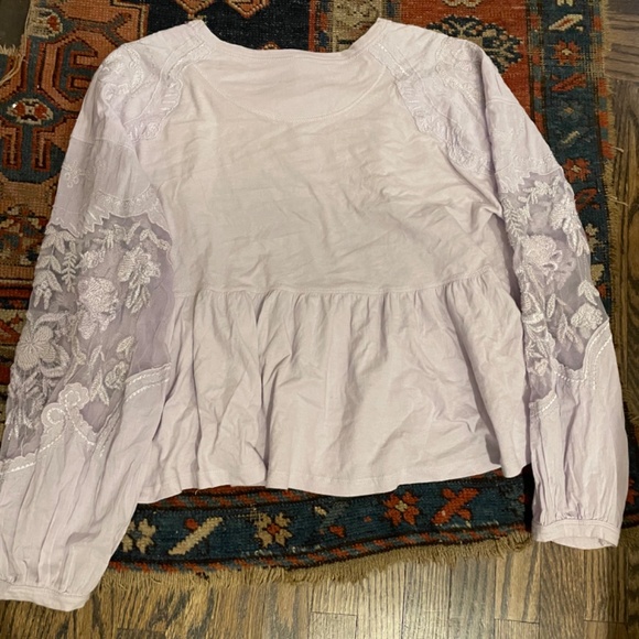 Free People Lilac Lace Penny Shirt small - Picture 6 of 9